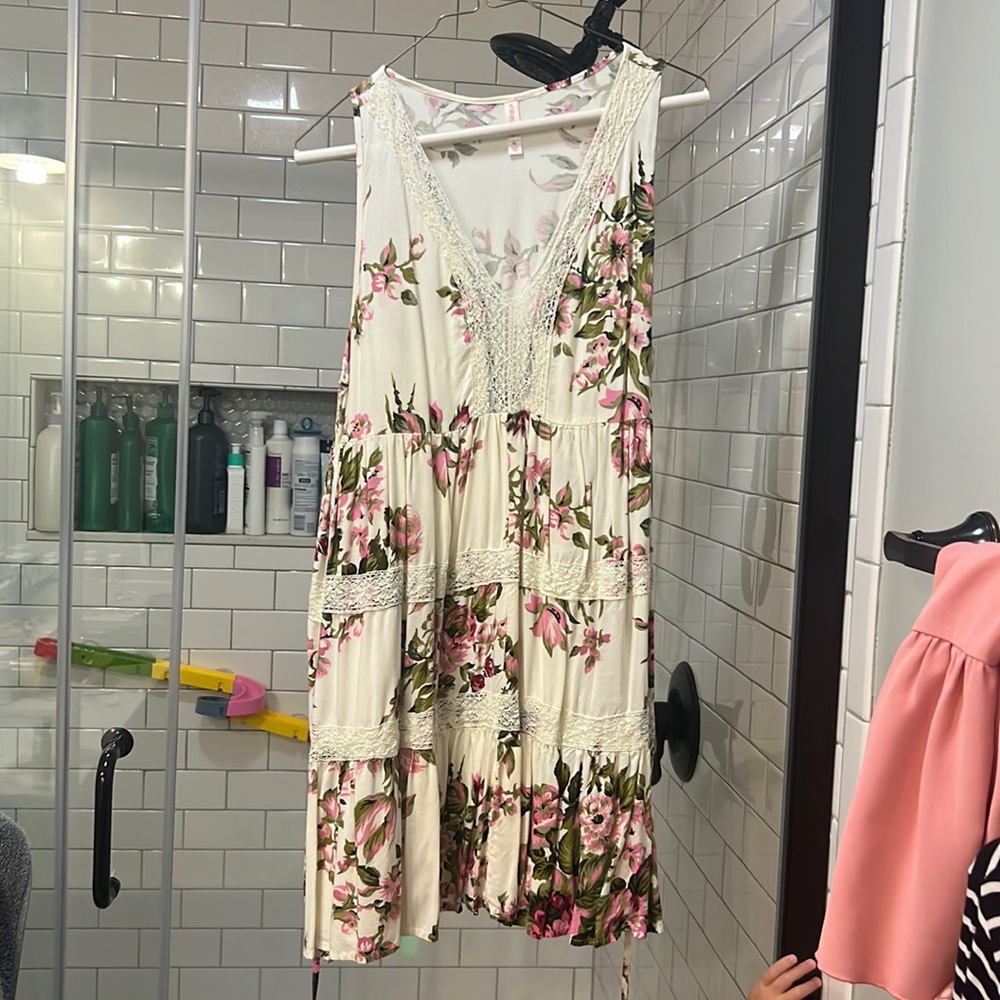 Cream floral summer dress